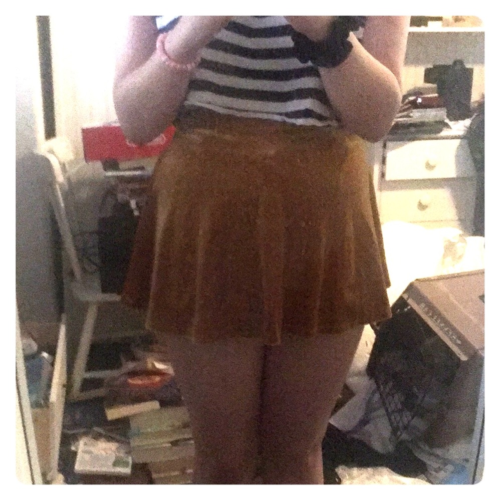 5 for $10 Orange velvet skirt
